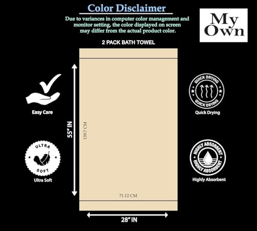 MyOwn Ultra Soft 6 Pack Cotton Towel Set, Contains 2 Bath Towels 28x55 inch, 2 Hand Towels 16x24 inch & 2 Wash Coths 12x12 inch, Ideal Everyday use, Compact & Lightweight - Jade - color: Jade, size: 6 Piece Set