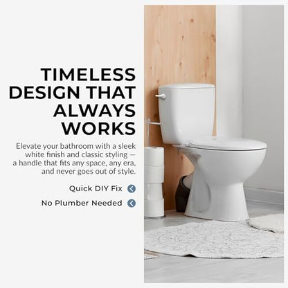 Qualihome Toilet Handle Replacement (White, Side Mount) - color: White