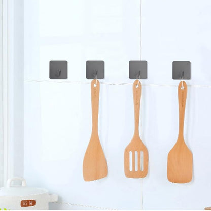 Adhesive Towel Hooks Stick on Towel Hanger Wall Hooks Waterproof Stainless Steel Sticky Hooks for Hanging Bathroom Kitchen Home Grey -4 Packs - color: Gray