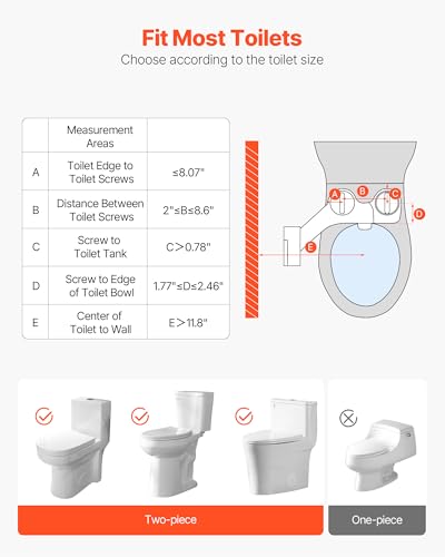 VEVOR Bidet Attachment for Toilet, 0.3" Ultra Thin Bidet Toilet Seat Attachment - Dual Retractable Nozzles, Adjustable Water Pressure, Non-Electric Cold Water Sprayer for Front Rear Water Wash, White - style: Cool Water - 1 rotary knob - foldable with she