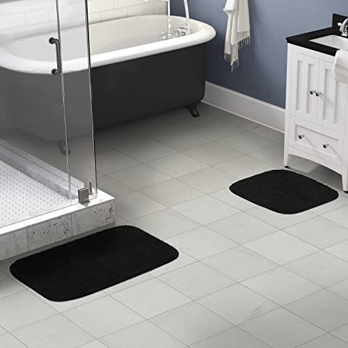 Garland Rug Traditional Bath Rug Set, 2-Piece Set, Black - color: Black, size: 2 Bath Rugs (17" x 24", 21" x 34")