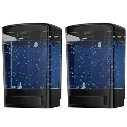 Commercial Soap Dispenser Wall Mount for Bathroom (2-Pack), Wall Mounted Hand Soap/Sanitizer Dispenser for Home or Business (Black), by EnBath - color: Black