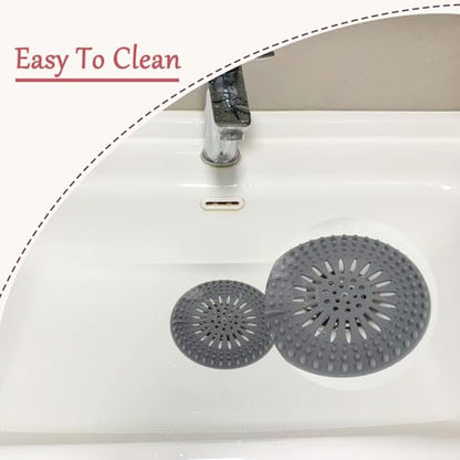 KTOJOY Bathroom Sink Drain Strainers, Hair Catcher Shower Drain Covers Protector - Flexible TPR Material, Multi-Color for Tub Shower Sink, 6 Pack