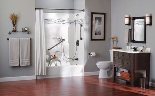 Moen LR8724D1GOWB Bathroom Safety 24-Inch Designer Bathroom Grab Bar with Curled Grip, Old World Bronze - color: Old World Bronze