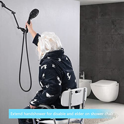 PDPBath Shower Extension Arm, 16" Upgrade Solid Brass Shower Head Extender, Adjustable Height Extended with G1/2 Universal Connection for Rain & Handheld Shower Head - Oil Rubbed Bronze - color: Oil Rubbed Bronze, style: 8 Inch + 8 Inch