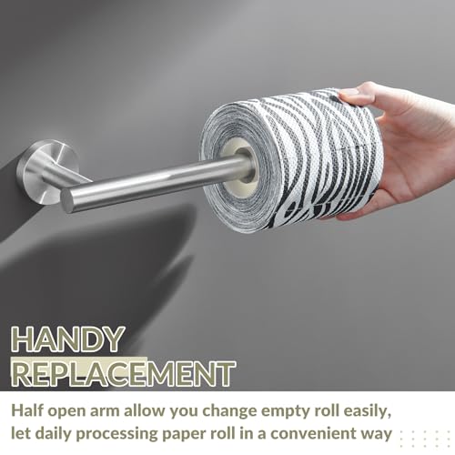Brushed Nickel Toilet Paper Holder for Restroom, Wall Mounted | 304 Stainless Steel Tissue Holder, Rust-resistant for Bathroom, Powder Room, Vanity, Stable Drilling Mounted, Space-saving - color: Brushed Nickel