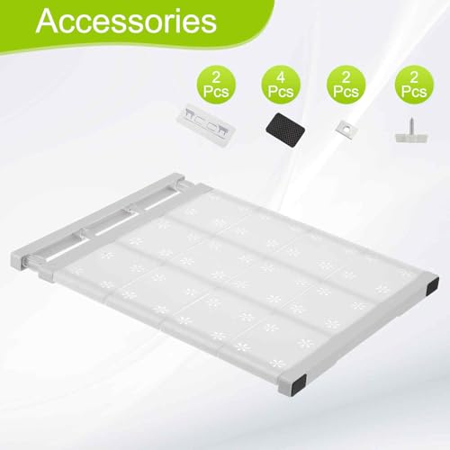 HARFINGTON Expandable Closet Tension Shelf 18.9" to 31.5" Adjustable Closet Organizer 2.5" x 13.78" Flower Pattern Storage Rack for Wardrobe Cupboard Kitchen Bedroom - size: 48cm to 80cm