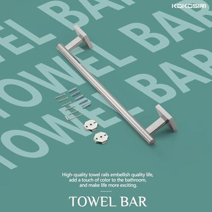 KOKOSIRI Hand Towel Bar 16 Inch Bathroom Towel Holder for Bath Kitchen Toilet Wall Mounted Chrome Stainless Steel B4005CH-L16 - color: Polished Chrome, size: 16-Inch