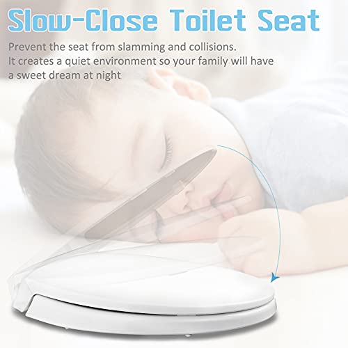 SS114 Toilet Seat Replacement Compatible with TOTO, Elongated Soft Close | Toilet Seat for SS154/SS204/SS214/SS224, Transitional Heavy Duty Oval Toilet Seats, 2-Pack Toilet Bolts and Nuts, White - style: Heavy Duty Elongated