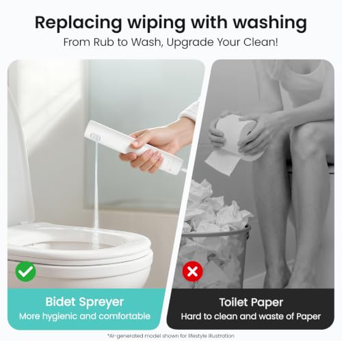 Handheld Bidet Sprayer for Toilet - Easy Install with 55" Upgraded Leak-Proof Hose, Easy Water Pressure Control Bidet Attachment for Feminine Wash, Muslim Shower & Bathroom Spot Cleaning