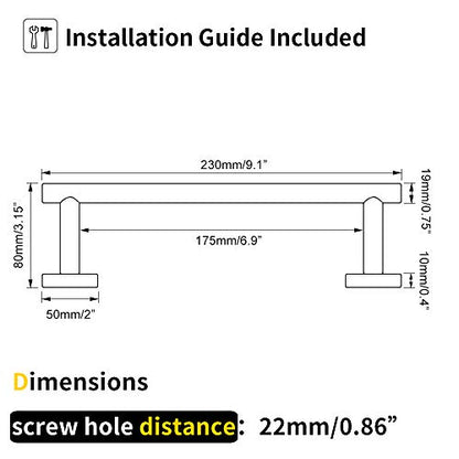 GERZWY 9-Inch Small Kitchen Towel Bar Brushed Stainless Steel Cabinet Hand Towel Bar Wall Mounted Bathroom Organizer AG1101C23-LS - color: Brushed, size: 9 Inch (Pack of 1)