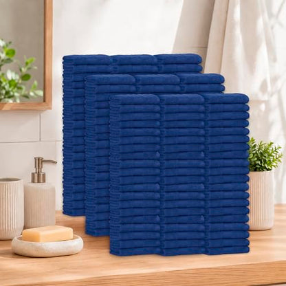 100% Cotton Washcloths 12x12 Inches, 600 GSM, Soft & Absorbent, Durable, Set of 200, Navy Blue - color: Navy, size: Washcloth Set of 200