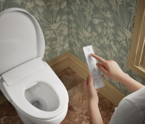 Kohler 39400-0 PureWash E835 Round-Front Electric Bidet Toilet Seat with Handheld Remote Control, Adjustable Position, Temperature and Pressure, Self Cleaning, Heated Seat, Warm Water + Air, White - size: Round