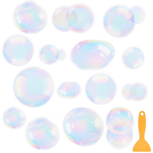 Fullhawl 15 Pcs Clear Bubble Non Slip Bathtub Stickers Clear Bubble Anti Slip Shower Stickers Shower Floor Nonslip Sticker Applique Adhesive Decals with Scraper for Bathtub Bathroom Floor - style: Clear Bubble