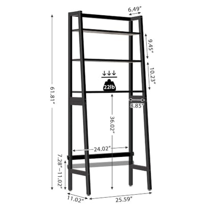 MallKing Over-The-Toilet Storage Rack, Wooden 3-Tier Over-The-Toilet Storage Rack Bathroom Space Saver Organizer, Freestanding Above Toilet with Toilet Paper Holder and Hooks (Black)