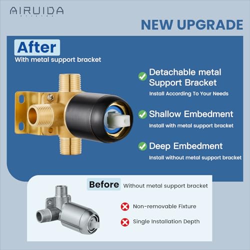 Airuida 6 Inch Shower Faucet Set,Bathtub Faucet Kit,Oil Rubbed Bronze | Shower Tub Faucet Set,Male Threads Rough-In Valve,Square Head Shower System - color: Bronze, size: 6 Inch