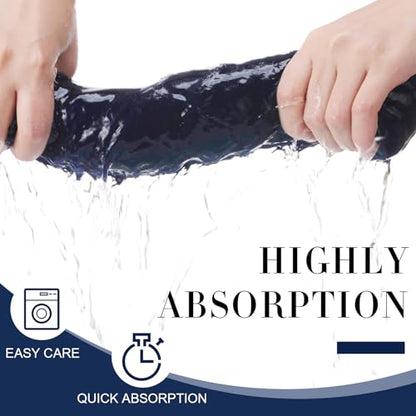 SmoothNovelty Set of 6 Extra Large Bath Towel 40 x 80 Inches Oversized Bath Sheet with 2 Shower Towels 2 Hand Towels 2 Washcloths for Adults Bathroom Spa Gym Quick Dry(Chevron Design,Navy Blue) - color: Navy Blue