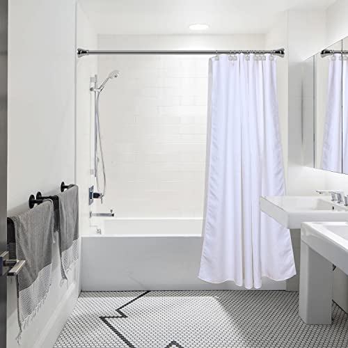 HK20XX Shower Hooks - Double Shower Curtain Rings for Bathroom - Rust Resistant Shower Curtain Hooks for Shower Curtain or Liner - Shower Curtain Rings with Crystal Design - Set of 12 - color: Chrome