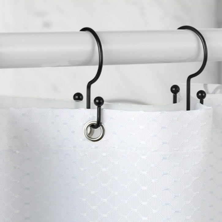 6 Pieces Shower Curtain Hooks, Double Glide Shower Rings, Gold | Double Glide Shower Rings for Bathroom Curtain Rods. Use in bathrooms. For everyday styling, parties, celebrations, weddings. - color: Gold