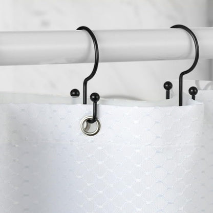 6 Pieces Shower Curtain Hooks, Double Glide Shower Rings, Gold | Double Glide Shower Rings for Bathroom Curtain Rods. Use in bathrooms. For everyday styling, parties, celebrations, weddings. - color: Gold