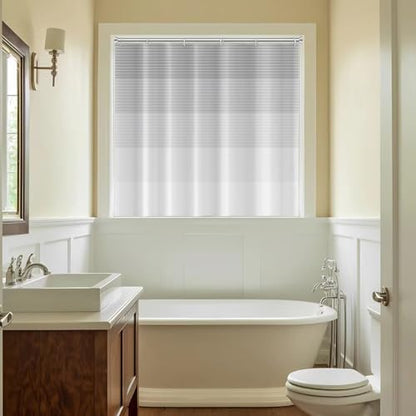 Boho White Gray Striped Small Bathroom Window Curtain 30" Wx36 L | Black Bohemian Geometric, Polyester Waterproof, Machine Washable, Kitchen Dishwasher Cabinet , Easy to Install with 6 Hooks - color: Grey, size: 30"W x 36"L (Pack of 1)