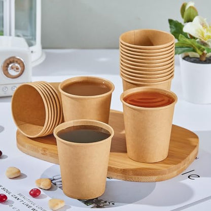 SIUQ 400 Pack 5 oz Kraft Paper Cups, Disposable Bathroom Mouthwash Cups | Small Espresso Cups 5 Ounce, Hot/Cold Beverage Drinking Cup for Parties, Bathroom, Home, Store, Travel, Events (Brown) - style: 5oz-400pack