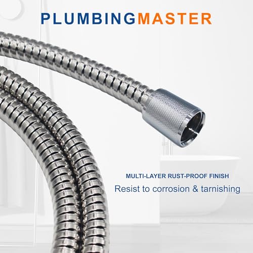 (50pcs) PLUMBINGMASTER Shower Hose 96 Inches Stainless Steel Handheld Shower Head Hose Replacement with Brass Nut Long Fexible Shower Hose Extension - size: 96 inch(50pcs)