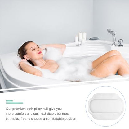 Non-Slip PVC Foam Bath Pillow with Strong Suction Cups for Neck and Back Support Ergonomic Curved Tub Cushion Recyclable Material Suitable for Bathtubs for Spa and Relaxation