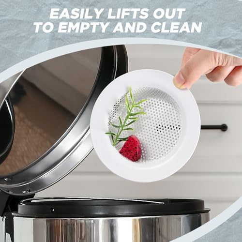2 Pcs Sink Strainer Stainless Steel Kitchen Sink Drain Strainer Basket Cover Mesh Hair Food Catcher, Large Wide Rim of 4.4 Diameter(Porcelain White) - color: Porcelain White