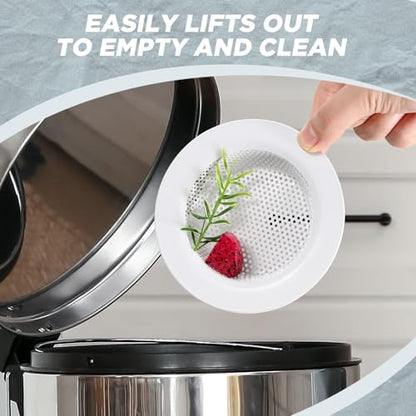 2 Pcs Sink Strainer Stainless Steel Kitchen Sink Drain Strainer Basket Cover Mesh Hair Food Catcher, Large Wide Rim of 4.4 Diameter(Porcelain White) - color: Porcelain White