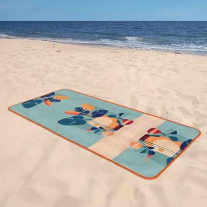 PHAYAH Blue Orange Turtleback Bamboo Patterned Bathroom Absorbent Coral Fleece Towel for Hotel Yoga Gym Shower Spa Bath Towel 27x55in Orange Hemming