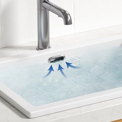 Enbol 20.6" x 14.5" Drop in Bathroom Sink Rectangule Vessel Sink Self-rimming Top Mount Bathroom Sink White Ceramic Lavatory Vanity with Overflow O2014-1 - style: 20.6" X 14.5"