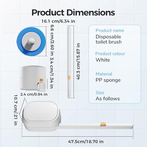 Disposable Toilet Bowl Cleaner Wand, 2026 New Disposable Toilet Brush and Holder Set with 30PCS Refills, Cleaning Brush Scrubber Kit for Bathroom, Toilet Cleaning System for Cleaning(30 PCS) - color: 30 Pcs