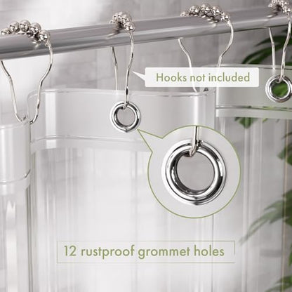 AmazerBath Extra Long Shower Curtain Liner, Clear, 84 Inches Long, 72x84 Plastic Curtain Liner, Cute PEVA Tall Shower Liner for Bathroom with 3 Magnets - color: Clear, size: 72"W x 84"L (Pack of 1)