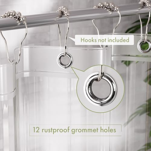 AmazerBath Camper Shower Curtain Liner, 72x65 Clear Shower Curtain Liner, Waterproof Plastic Shower Liner, Lightweight PEVA Shower Curtain for Bathroom with 3 Magnets and 12 Rustproof Metal Grommets - color: Clear, size: 72"W x 65"L (Pack of 1)