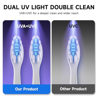 Wall-Mounted Toothbrush Holder for Bathroom, Proximity Sensor Toothbrush Cleaner, Compatible with Most Toothbrush Models, LED Smart Screen, Heating Film Drying, Rechargeable (03Pink)
