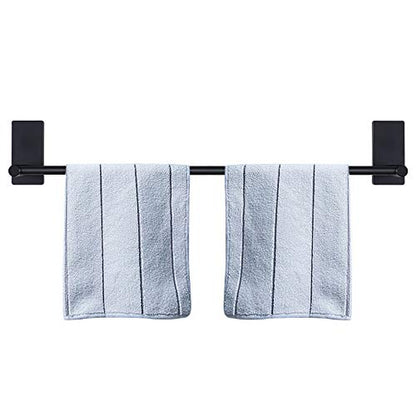 NearMoon Self Adhesive Bathroom Towel Bar- Stainless Steel Bath Wall Shelf Rack Hanging Towel Stick On Sticky Hanger Contemporary Style, NO Drilling (1 Pack, Matte Black, 27-Inch Towel Rack) - color: Matte Black, size: 27-Inch
