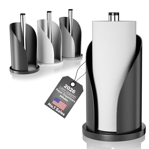 Toilet Paper Towel Holder, Stainless Steel Freestanding Bathroom Tissue Organizer, Rolls Storage Holder, Paper Towel Dispenser for Bathroom Kitchen (Black S) - color: Black S