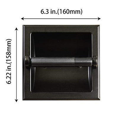 SENTO Recessed Matte Black Toilet Paper Holder, Wall Mounted Heavy Duty Metal Toilet Paper Roll Holder with Rear Mounting Bracket, in Wall, Easy Installation, Matte Black - color: Matte Black