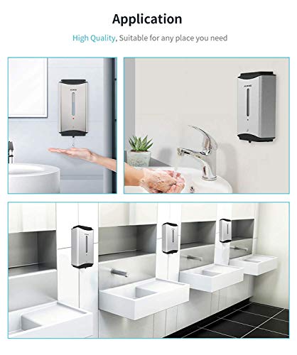 AIKE Heavy Duty Automatic Soap Dispenser,37oz for Bathroom,Polished Steel | 5-Level and Savety Key for Commercial(4*AA Batteries Not Included),Screw Wall Mount for Space-Saving,Stainless Steel AK1206 - color: Polished Stainless Steel