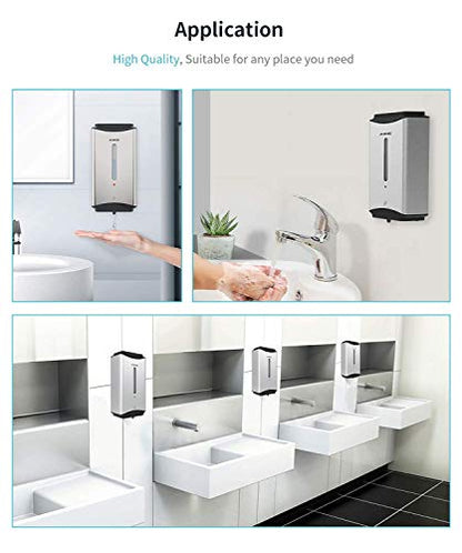 AIKE Heavy Duty Automatic Soap Dispenser,37oz for Bathroom,Polished Steel | 5-Level and Savety Key for Commercial(4*AA Batteries Not Included),Screw Wall Mount for Space-Saving,Stainless Steel AK1206 - color: Polished Stainless Steel