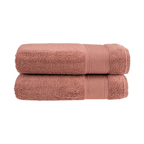 HALLEY 100% Turkish Cotton Bath Towels (Pack of 2) - Hotel & Spa Quality - Super Soft, Quick Drying & Absorbent Towels for Bathroom, Guest Room, Shower, Beach, Bath, Pool, Gym & Yoga - Cognac - color: Bole, size: 2-Pack Bath Towels