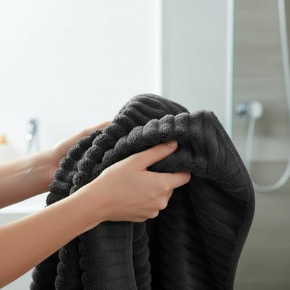 6 PC Microfiber Hand Towels for Bathroom, 16"x30",Black | Face Towels, Highly Absorbent, Quick Dry, Low Lint, Hanging Loop, Lightweight Towels for Guest Bath, Gym, Travel & Kitchen - color: Black