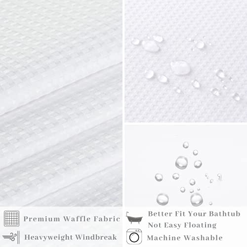 36" W x72“ L Hook Free Fabric Stall Shower Curtain with Polyester Snap-in Liner with Magnets–Hotel Style Top See Through White - color: White, size: 36"W x 72"L (Pack of 1)