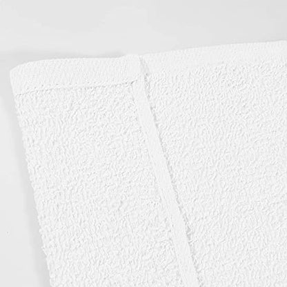 TBF 12pcs Fingertip Hand Towels, Affordable 100% Cotton Washcloths (11x18) (White, Hemmed)