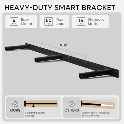 Oak Floating Shelves 42 inch Long, High End Solid Real Wood 42inch Floating Shelf for Wall Mounted, Honey Oak Wooden 42in Floating Shelves, Heavy Duty Bracket, 42 X 6.5 X 1.75 in, Set of 2 - color: Honey Oak - Warm Amber Tone, size: 42 inch