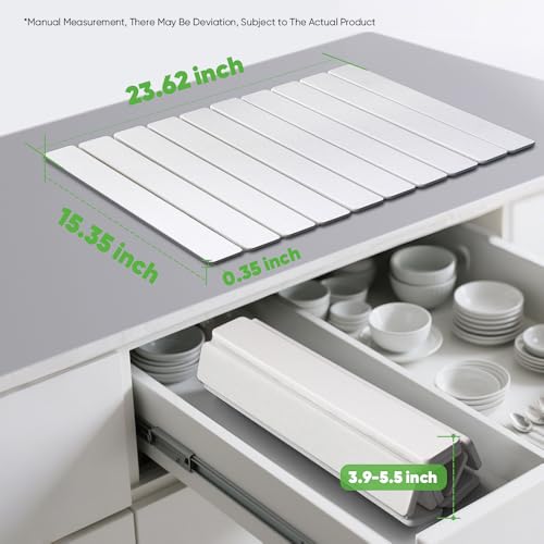 Stone Drying Mat for Kitchen Counter, Quick Diatomaceous Earth Mats for Dishes, 24"L x 16" W Super Absorbent Fast-Drying Collapsible Countertop Stone Mat (White, 24" x 16") - color: White