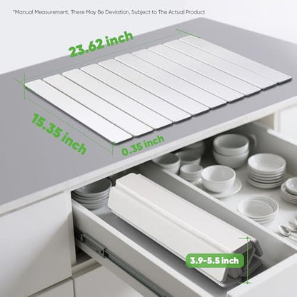 Stone Drying Mat for Kitchen Counter, Quick Diatomaceous Earth Mats for Dishes, 24"L x 16" W Super Absorbent Fast-Drying Collapsible Countertop Stone Mat (White, 24" x 16") - color: White