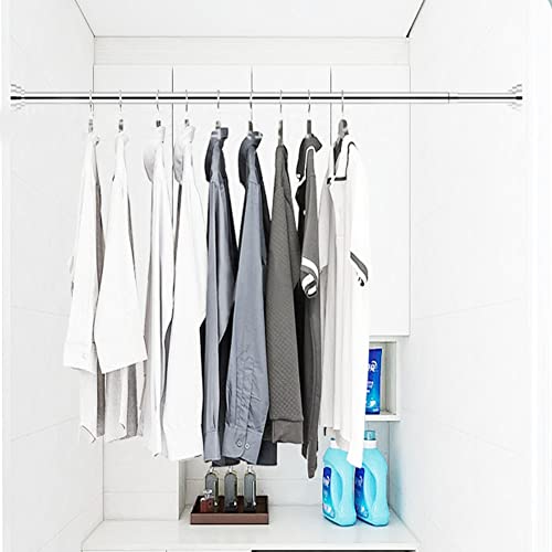 Shower Curtain Tension Rod, 24-40 Inch Spring Tension Curtain Rod Stainless Steel Tension Rod Never Rust Non-Slip No Drilling Cupboard Hanger Rod for Bathroom Kitchen Wardrobe