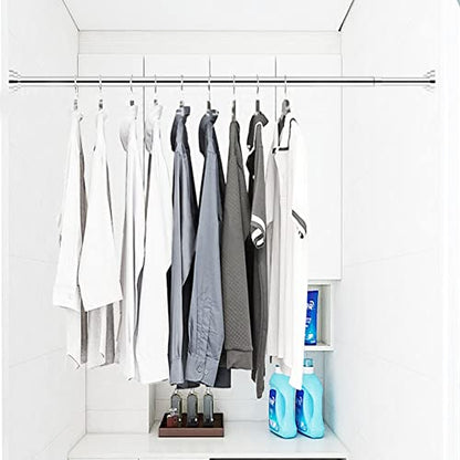 Shower Curtain Tension Rod, 24-40 Inch Spring Tension Curtain Rod Stainless Steel Tension Rod Never Rust Non-Slip No Drilling Cupboard Hanger Rod for Bathroom Kitchen Wardrobe